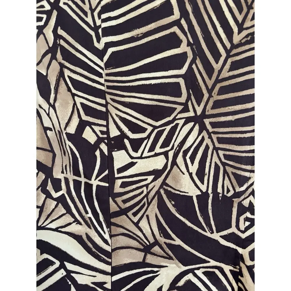 Jones New York Sleeveless Sheath Dress SZ 16W Leaf design w Wooden Bead Accents - Picture 6 of 7